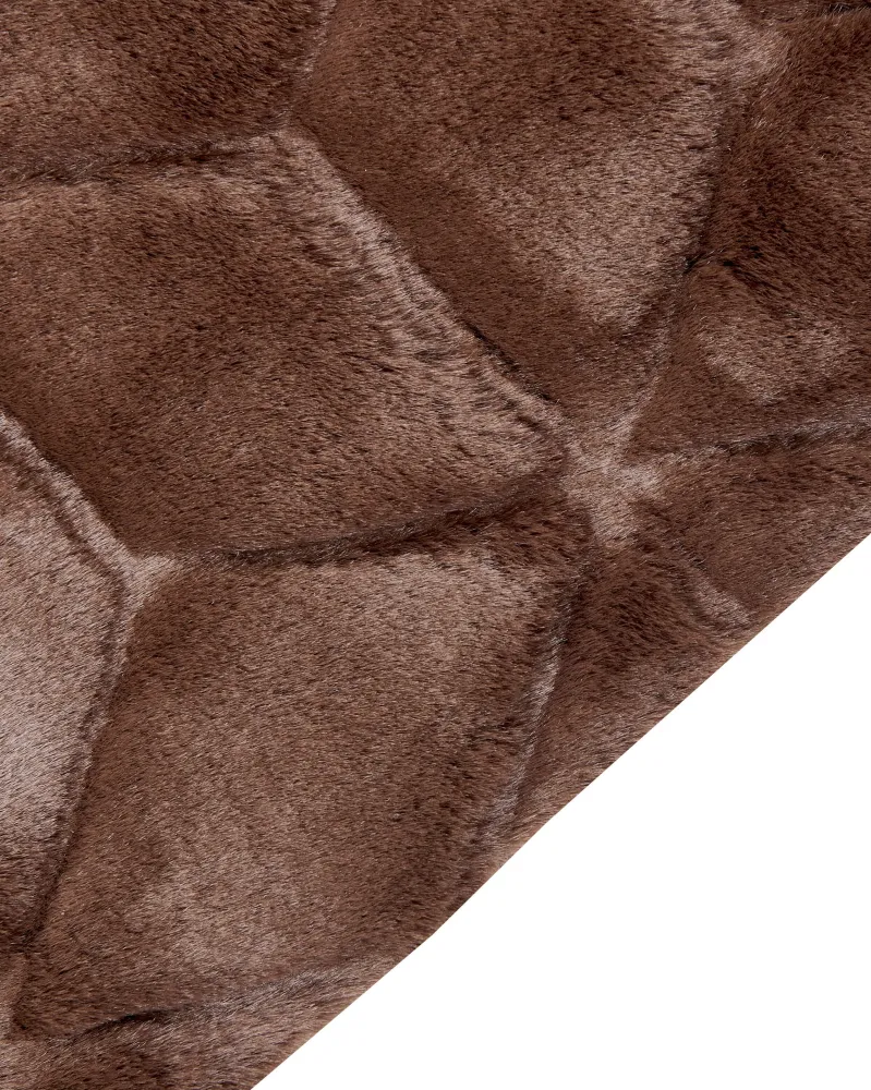 Tappeto pelle sintetica marrone 80 x 150 cm THATTA