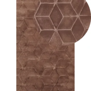 Tappeto pelle sintetica marrone 80 x 150 cm THATTA