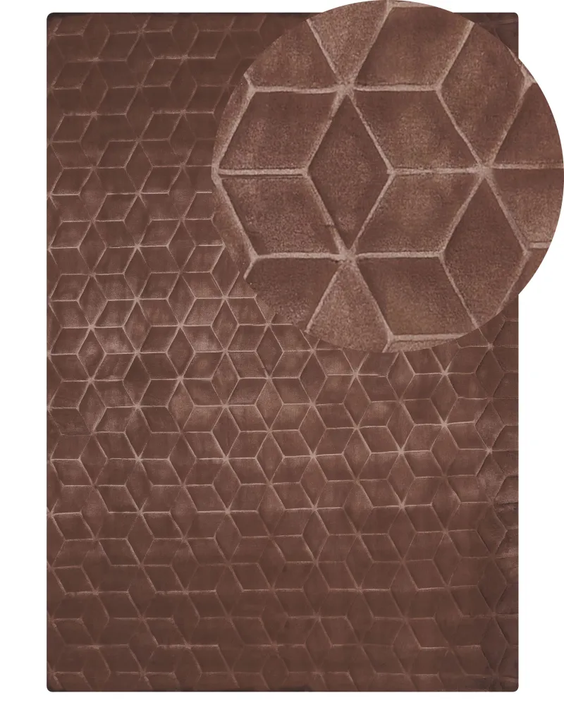 Tappeto pelle sintetica marrone 160 x 230 cm THATTA