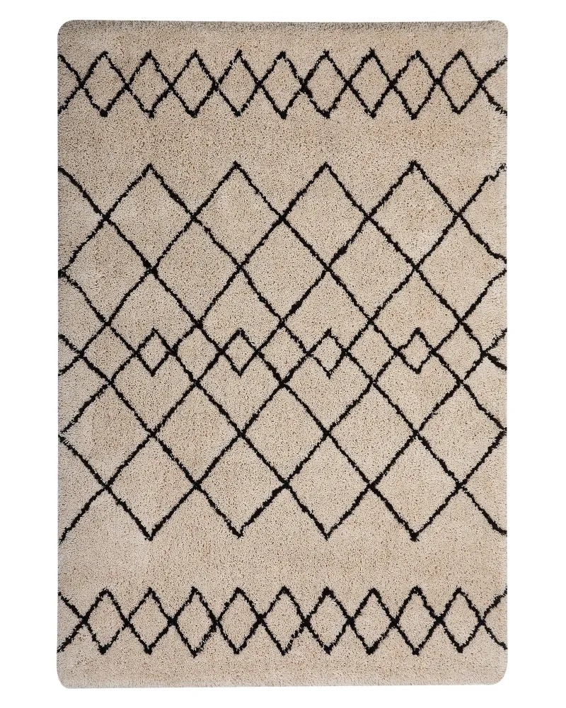 Tappeto pelo ampio 140 x 200 beige e nero HAVSA