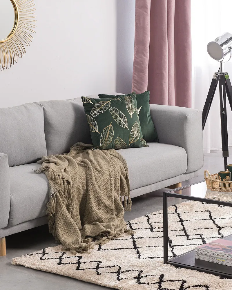 Tappeto pelo ampio 140 x 200 beige e nero HAVSA