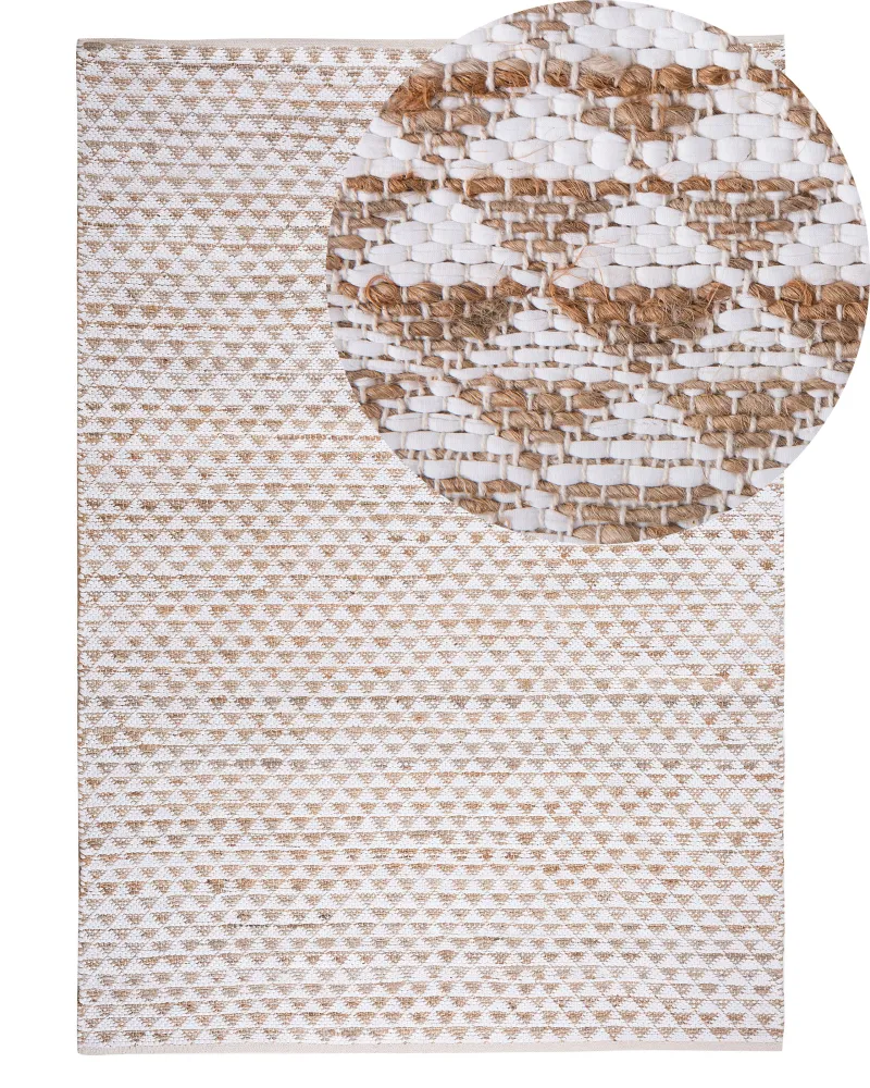 Tappeto pelo breve tessuto beige 140 x 200 cm TUNCELI