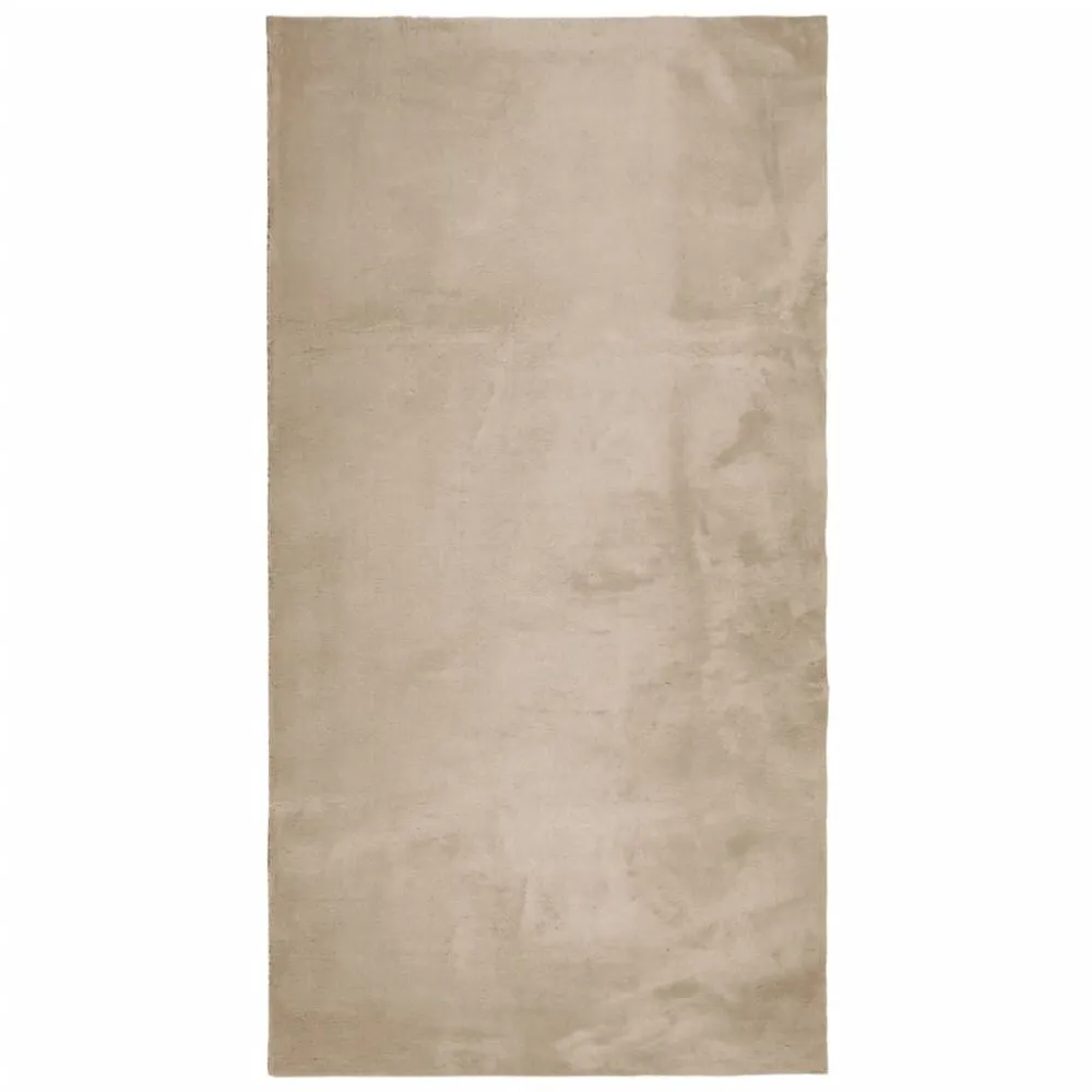 Tappeto Pelo Corto HUARTE Soffice e Lavabile Sabbia 60x110 cm