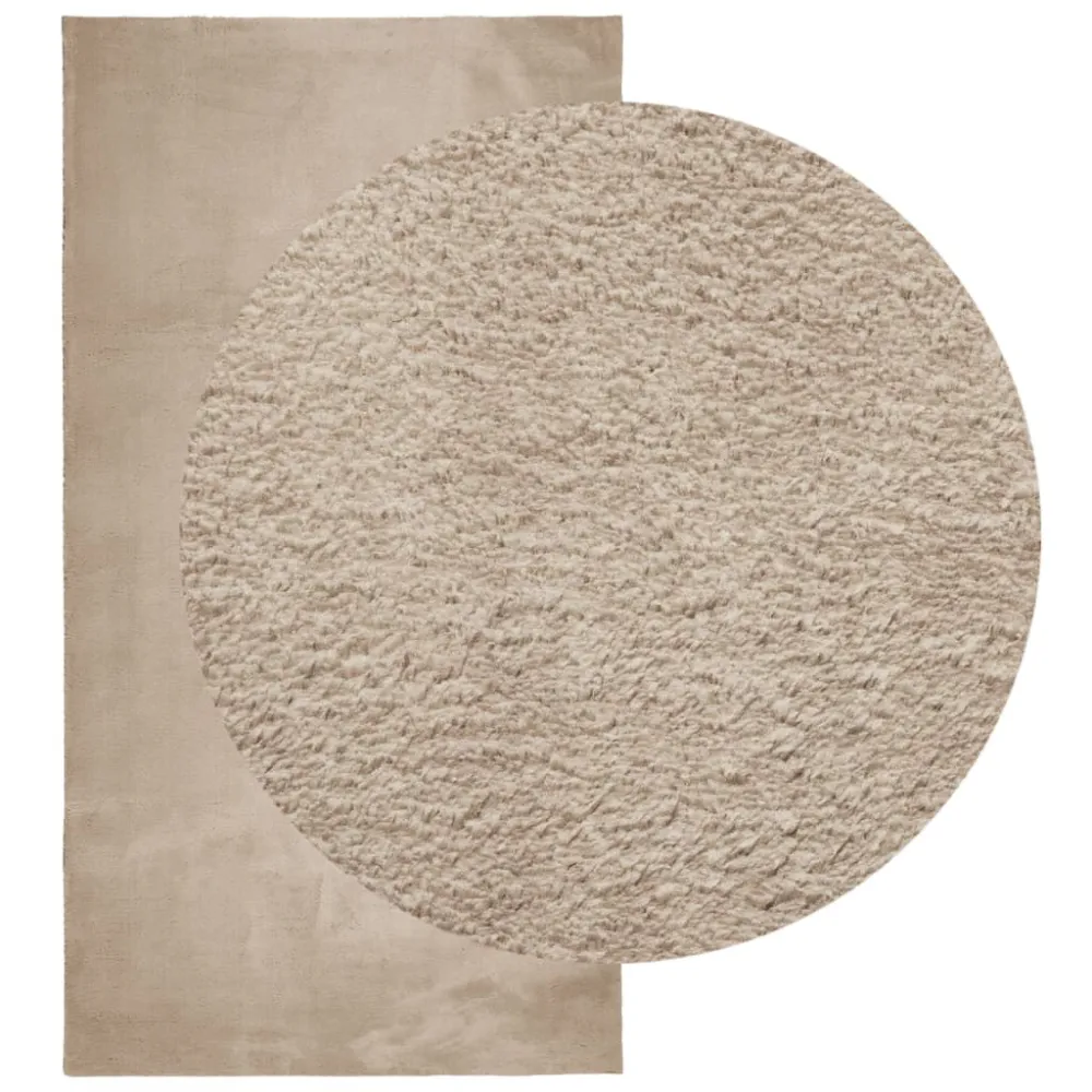 Tappeto Pelo Corto HUARTE Soffice e Lavabile Sabbia 60x110 cm