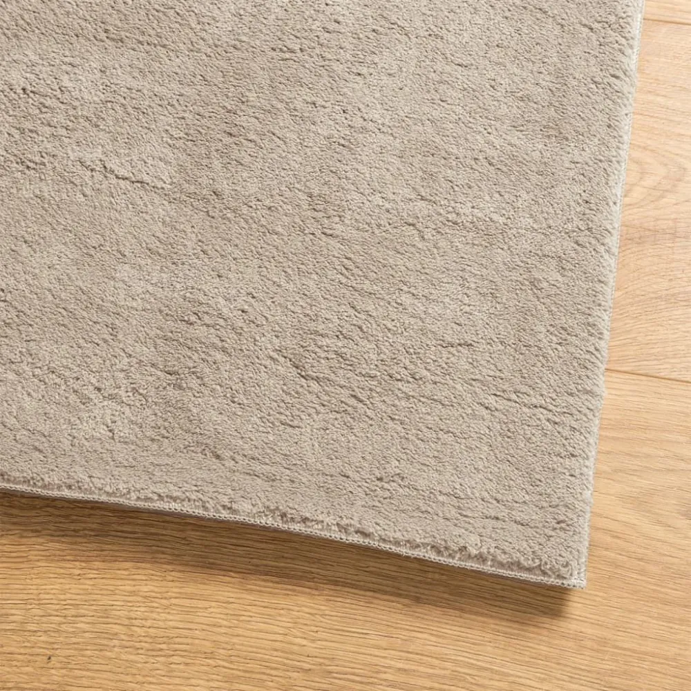 Tappeto Pelo Corto HUARTE Soffice e Lavabile Sabbia 60x110 cm