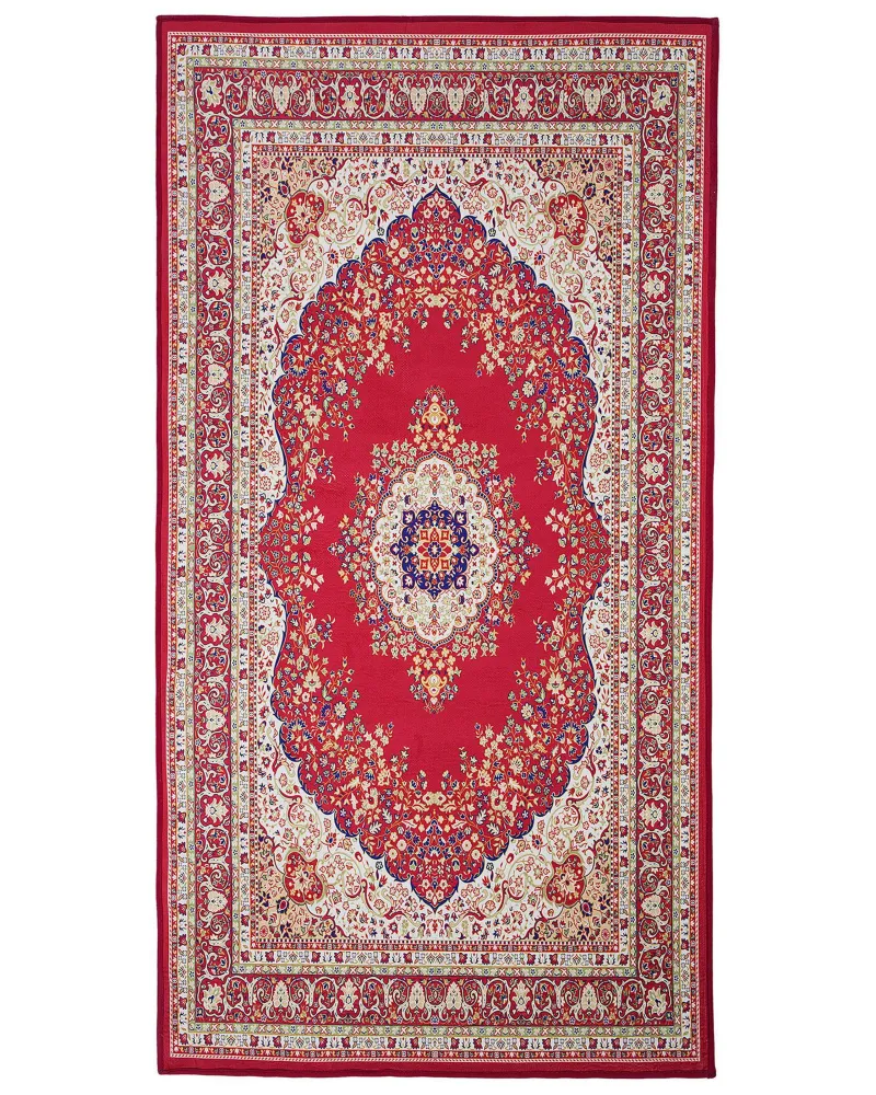 Tappeto pelo limitato rosso 80 x 150 cm KARAMAN