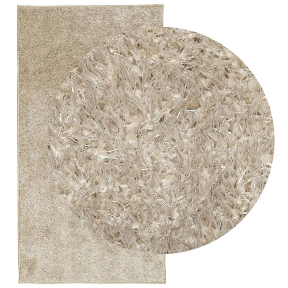 Tappeto Pelo Lucido Ampio ISTAN Effetto Beige 80x150 cm