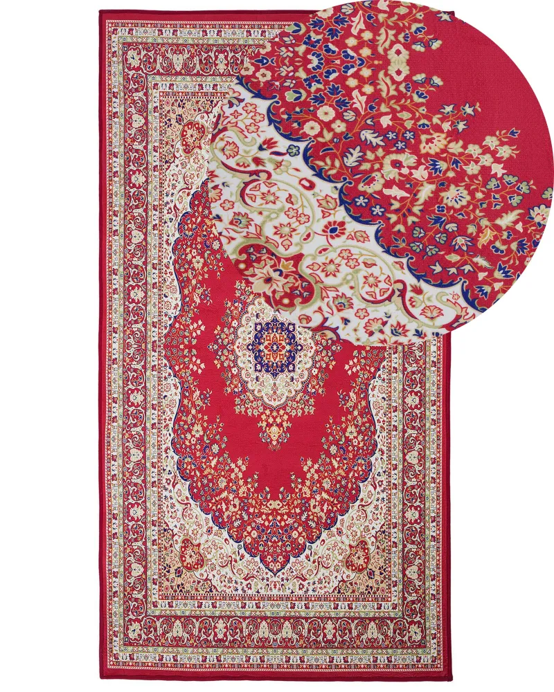 Tappeto pelo piccolo rosso 80 x 150 cm KARAMAN
