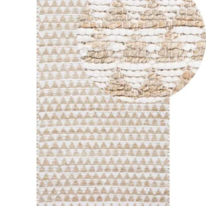 Tappeto pelo ridotto tessuto beige 80 x 150 cm TUNCELI
