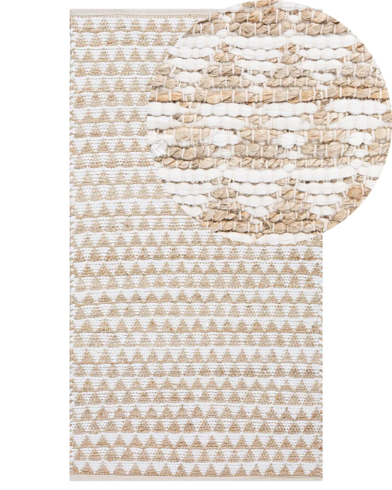 Tappeto pelo ridotto tessuto beige 80 x 150 cm TUNCELI