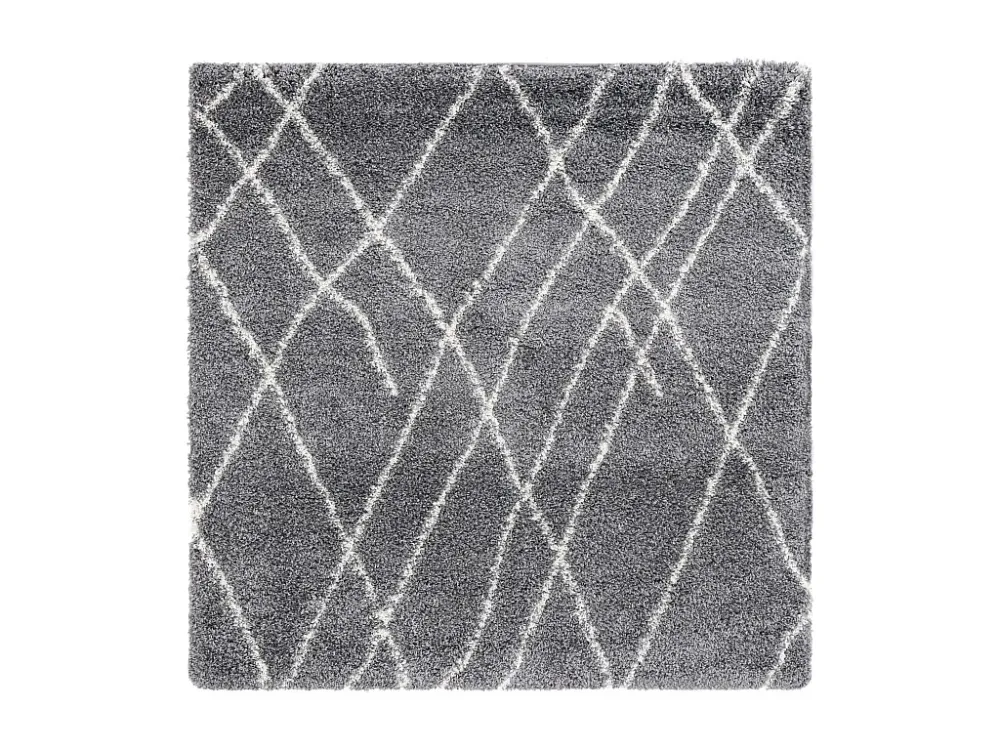 Tappeto Shaggy 125 x 125 Grigio ombroso Lachen Fence