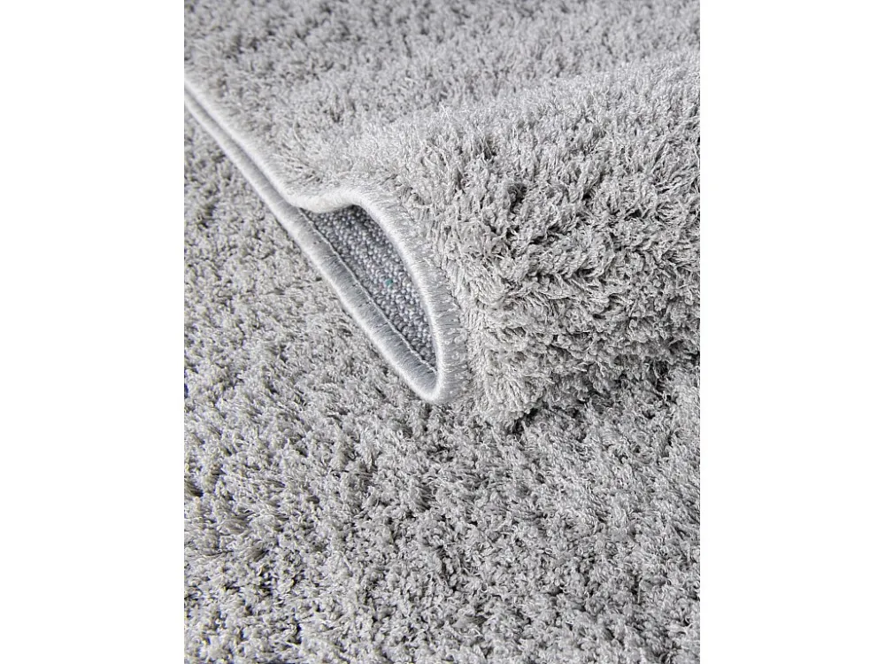 Tappeto shaggy 125x125 grigio argento Luzern