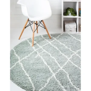 Tappeto shaggy 125x125 verde Lachen Fence