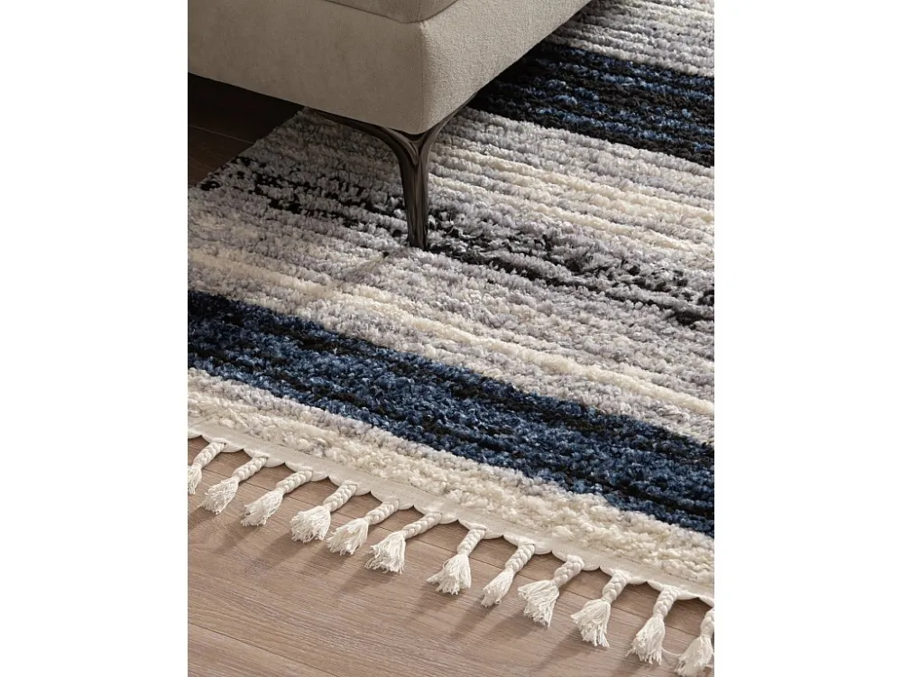 Tappeto shaggy 185x125 Blu Frauenfeldnea