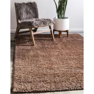 Tappeto shaggy 185x125 marrone Luzern