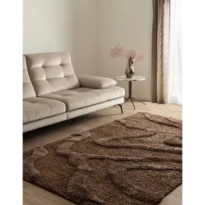 Tappeto shaggy 185x125 marrone tenebroso Thun Arbor