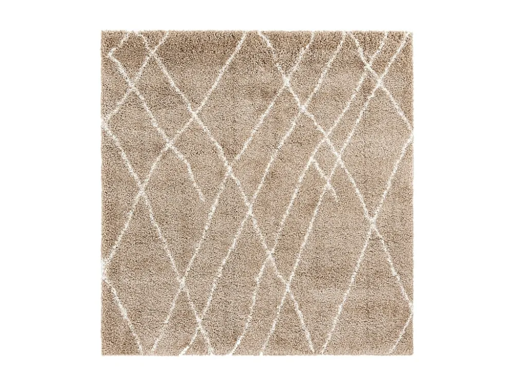 Tappeto shaggy 185x185 marrone Lachen Fence
