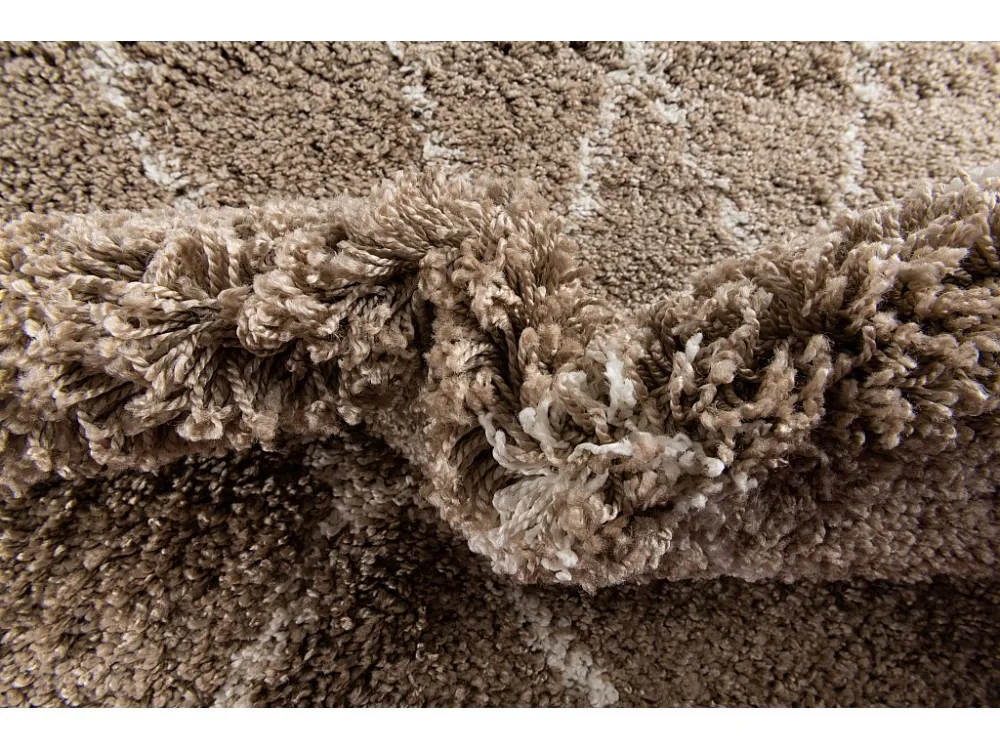 Tappeto shaggy 185x185 marrone Lachen Fence