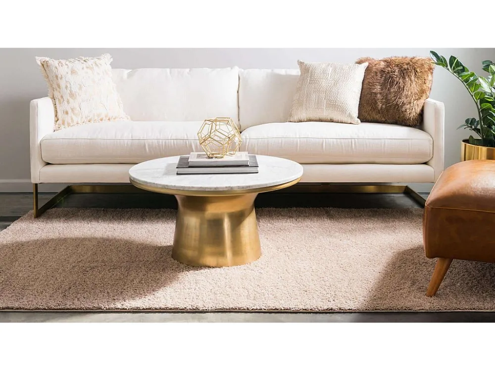 Tappeto shaggy 240x240 crema Luzern