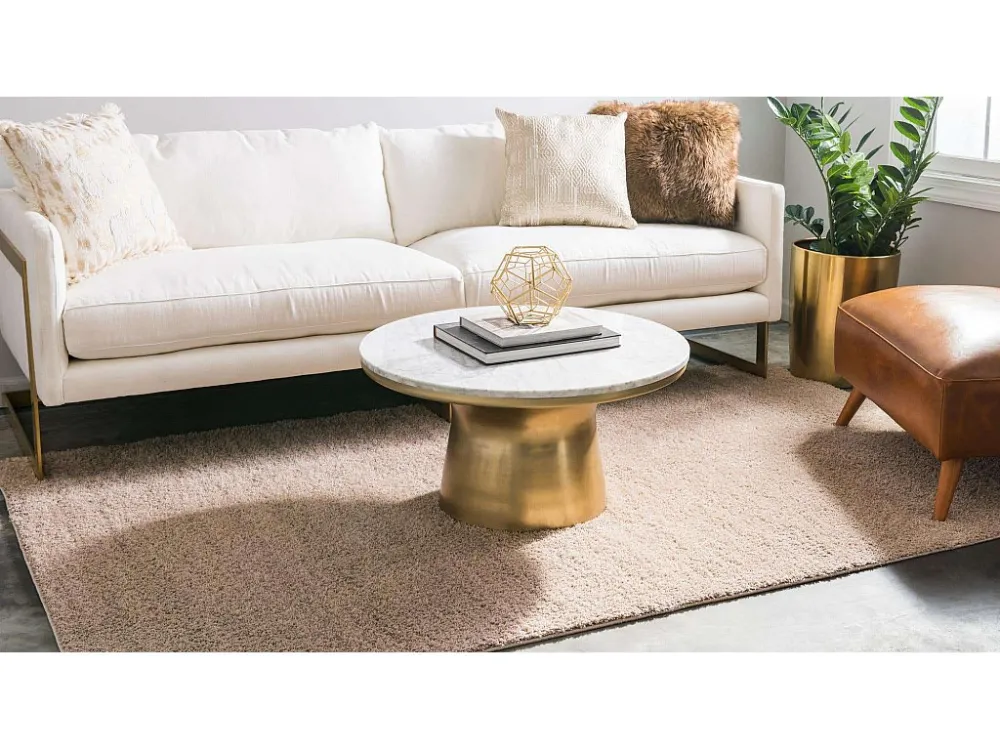 Tappeto shaggy 240x240 crema Luzern