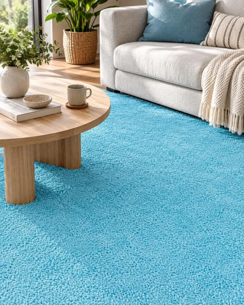 Tappeto shaggy azzurro 140 x 200 cm DEMRE