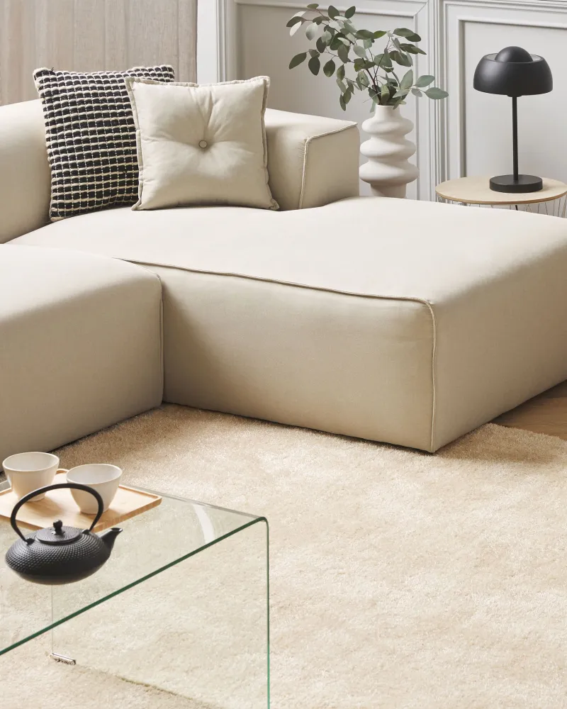 Tappeto shaggy beige evidente 140 x 200 cm DEMRE