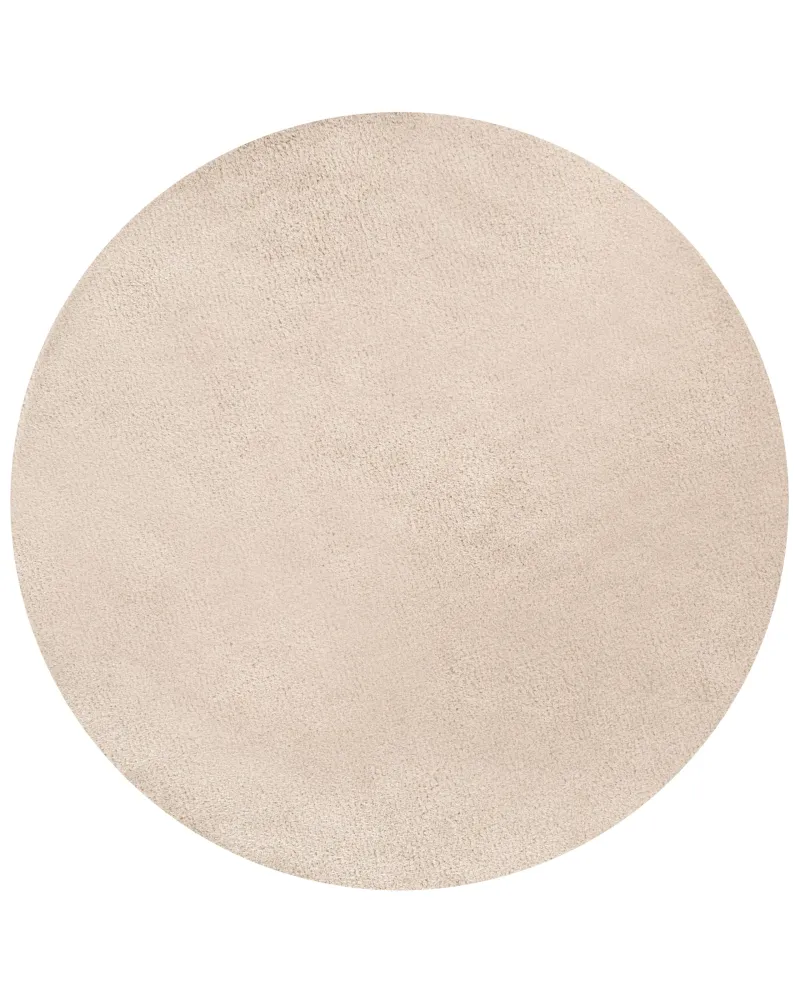 Tappeto shaggy beige evidente tondo ⌀ 140 cm DEMRE