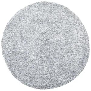 Tappeto shaggy bianco-nero tondo ⌀ 140 cm DEMRE