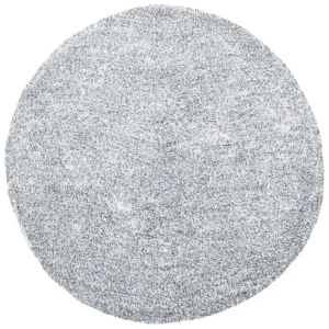 Tappeto shaggy bianco-nero tondo ⌀ 140 cm DEMRE