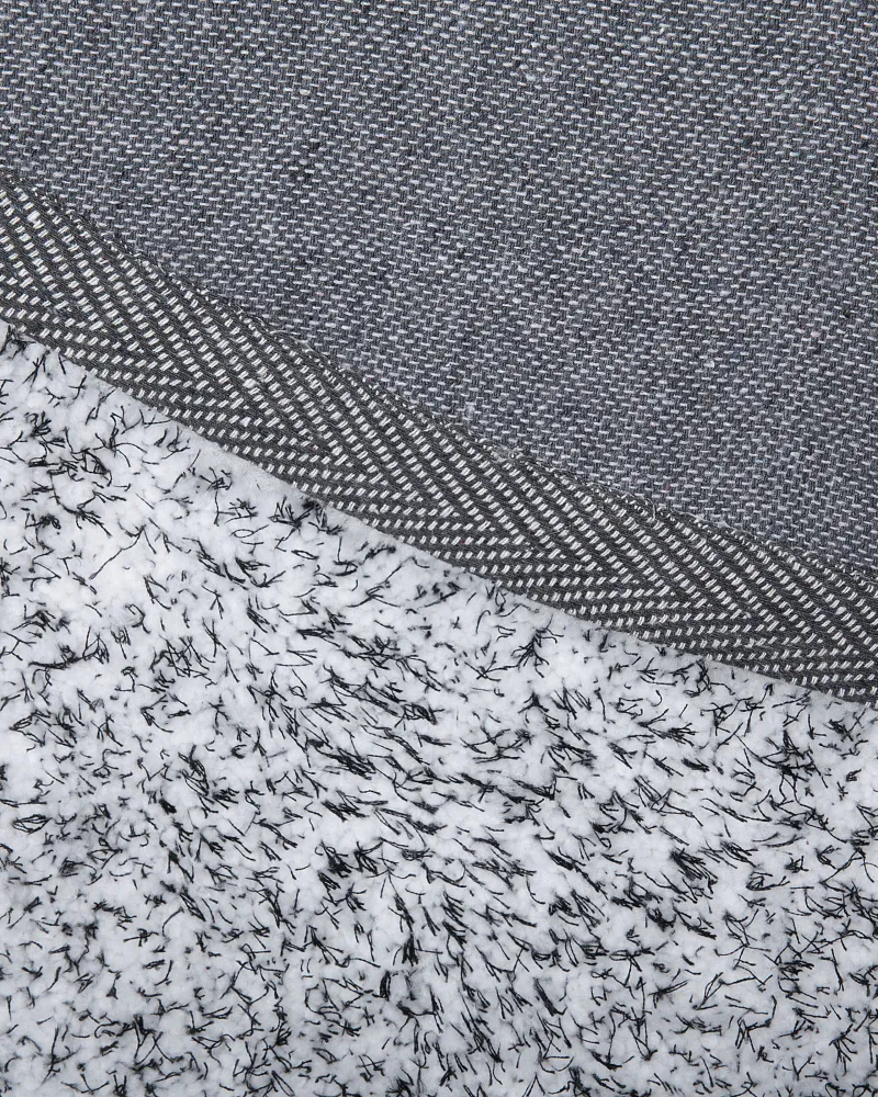 Tappeto shaggy bianco-nero tondo ⌀ 140 cm DEMRE