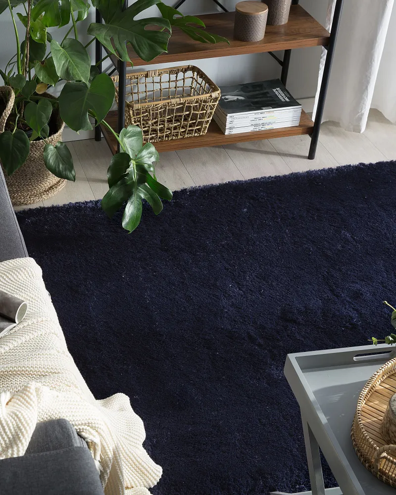 Tappeto shaggy blu tenebroso 200 x 200 cm EVREN