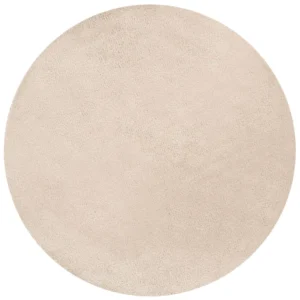 Tappeto shaggy camoscio chiaro tondo ⌀ 140 cm DEMRE