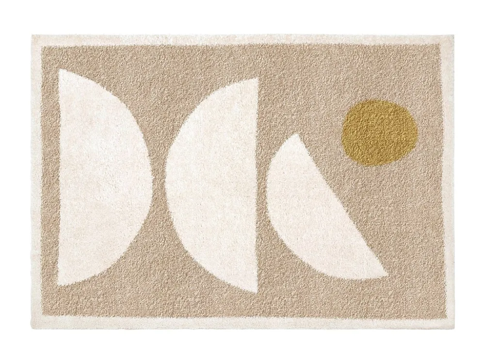 Tappeto shaggy design con motivi astratti 160 x 230 cm. Sabbia e Panna MYNIO