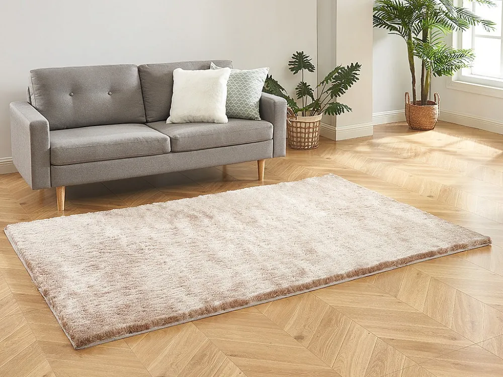 Tappeto shaggy DOLCE tortora, riflesso sabbia - 140 x 200 cm