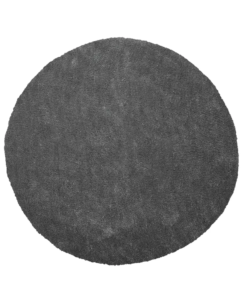 Tappeto shaggy grigio cupo tondo ⌀ 140 cm DEMRE