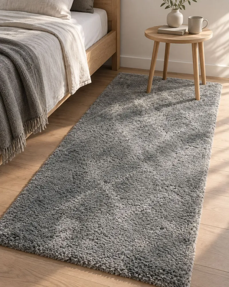 Tappeto shaggy grigio limpido 80 x 150 cm EVREN