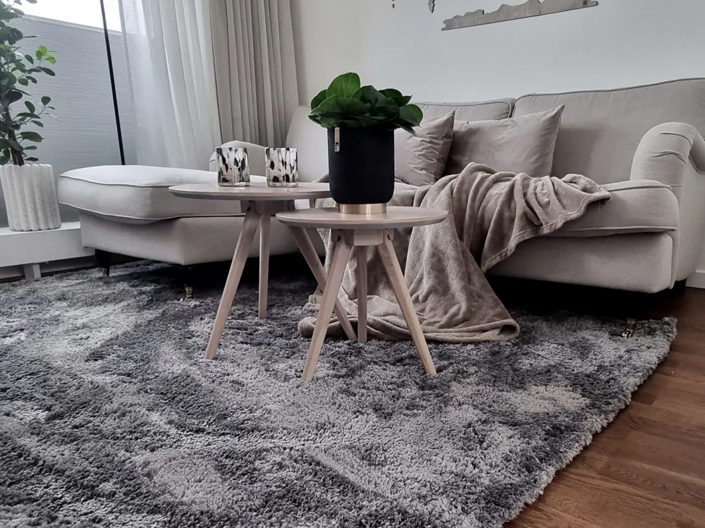 Tappeto shaggy grigio tenebroso 160 x 230 cm EVREN