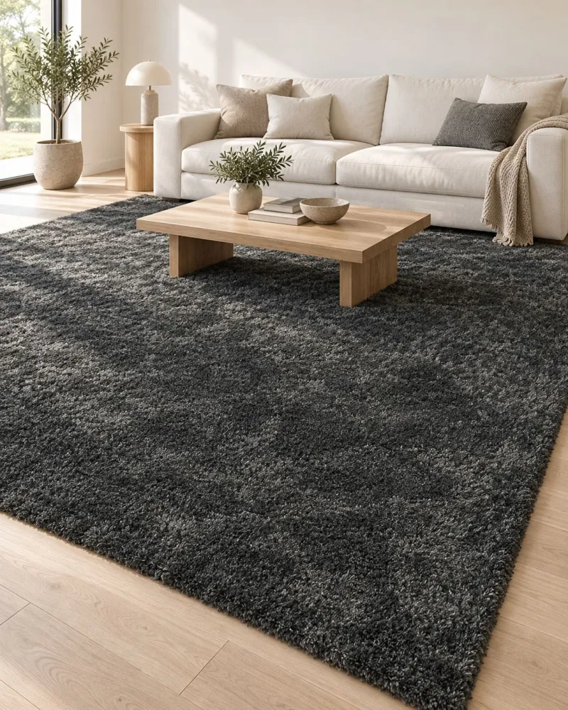 Tappeto shaggy grigio tenebroso 200 x 300 cm EVREN