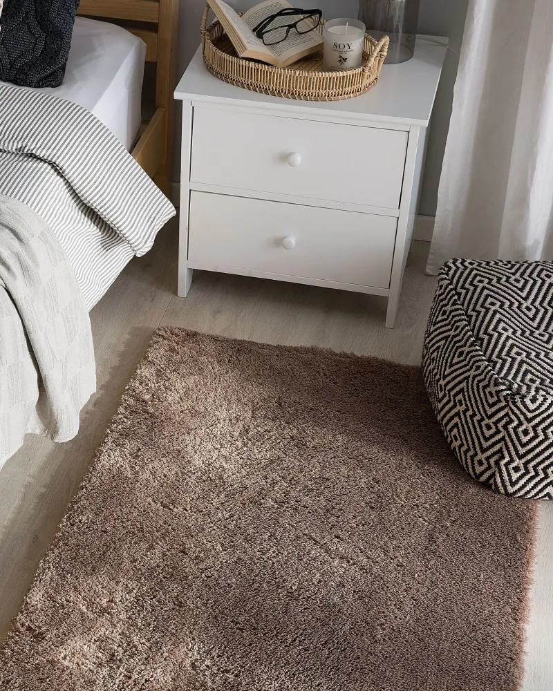 Tappeto shaggy marrone palese 80 x 150 cm EVREN