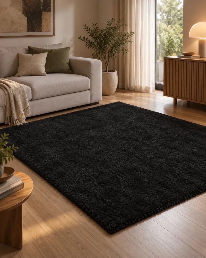 Tappeto shaggy nero 160 x 230 cm DEMRE