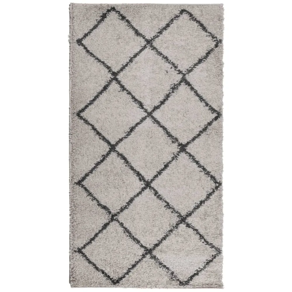 Tappeto Shaggy PAMPLONA Pelo Durativo Beige e Antracite 60x110cm