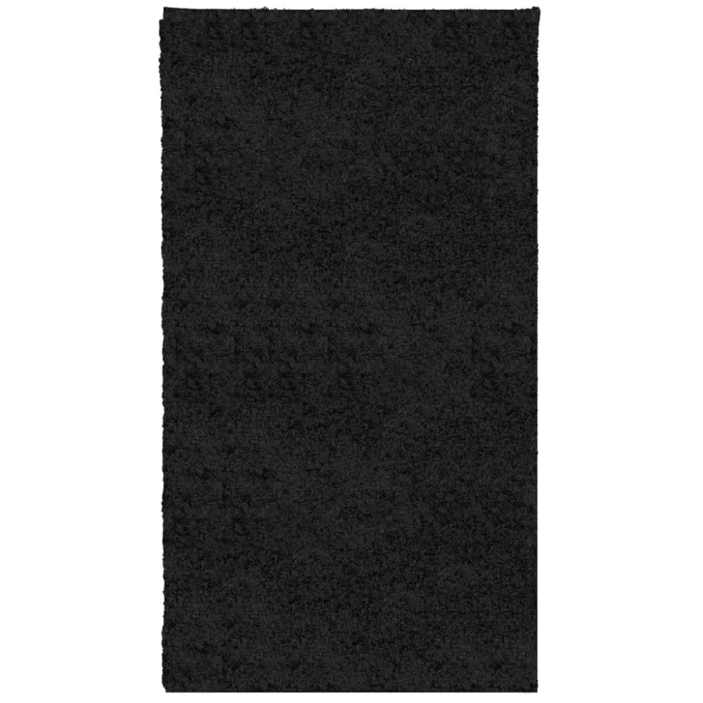 Tappeto Shaggy PAMPLONA Pelo Lungo Attuale Nero 60x110 cm