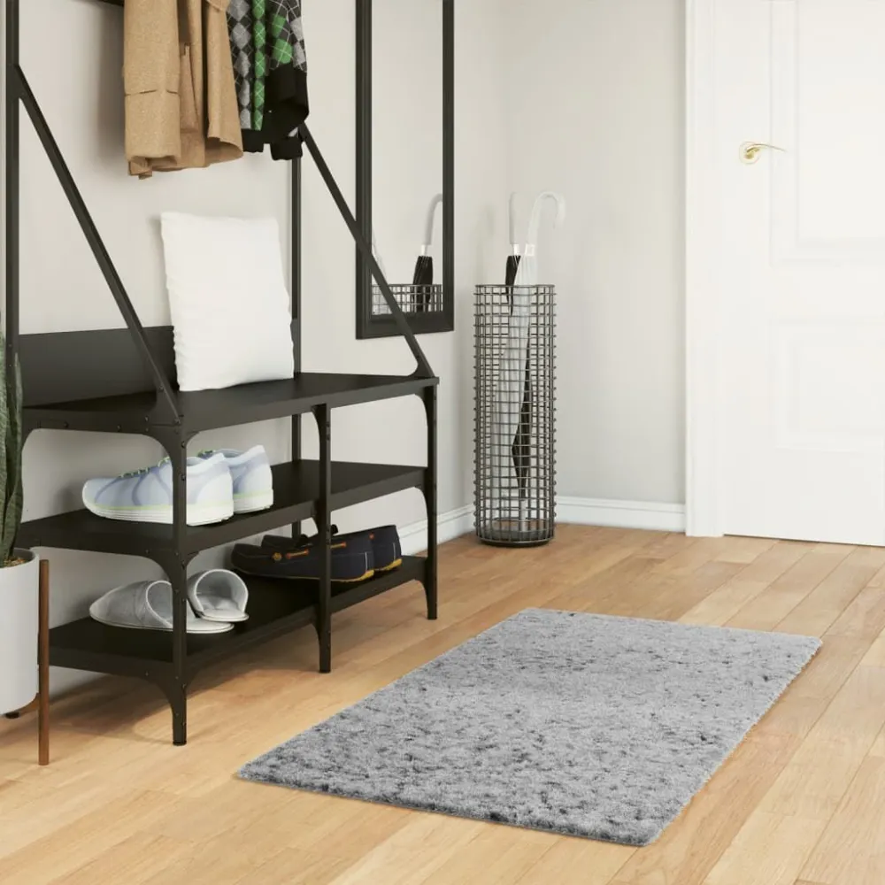 Tappeto Shaggy PAMPLONA Pelo Lungo Innovativo Grigio 60x110 cm