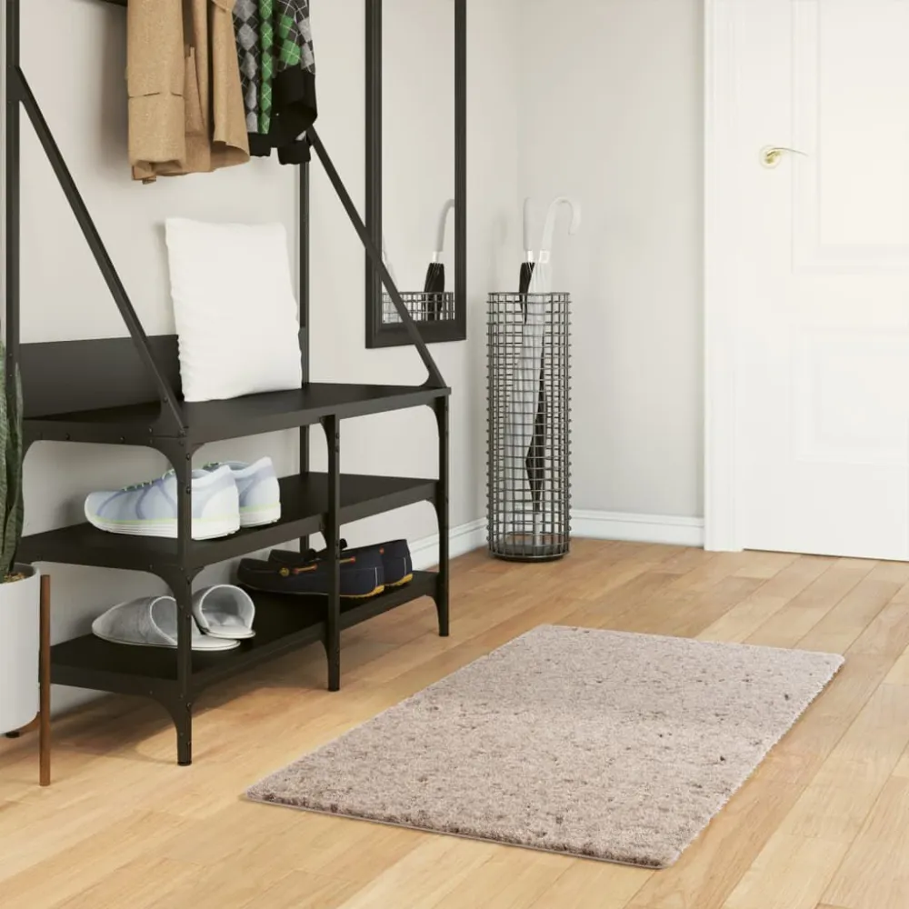 Tappeto Shaggy PAMPLONA Pelo Lungo Moderno Crema 60x110 cm