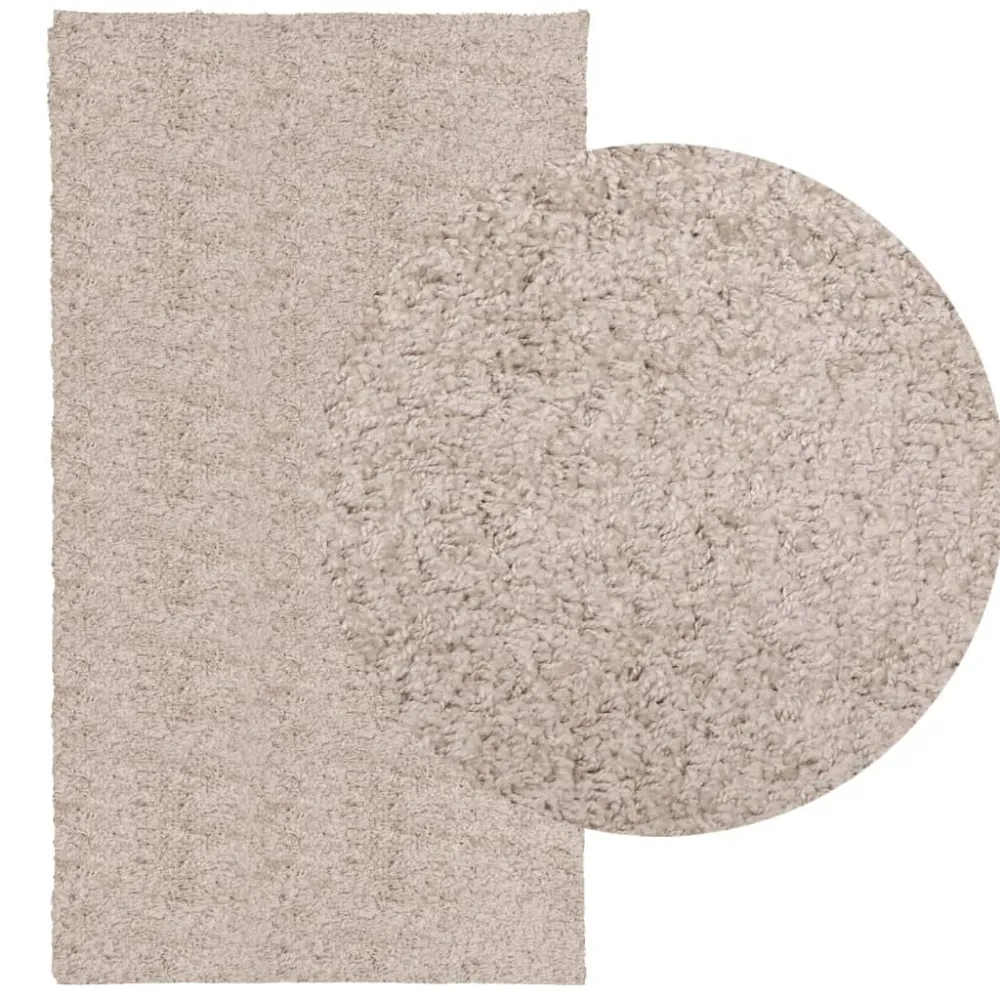 Tappeto Shaggy PAMPLONA Pelo Lungo Moderno Crema 60x110 cm