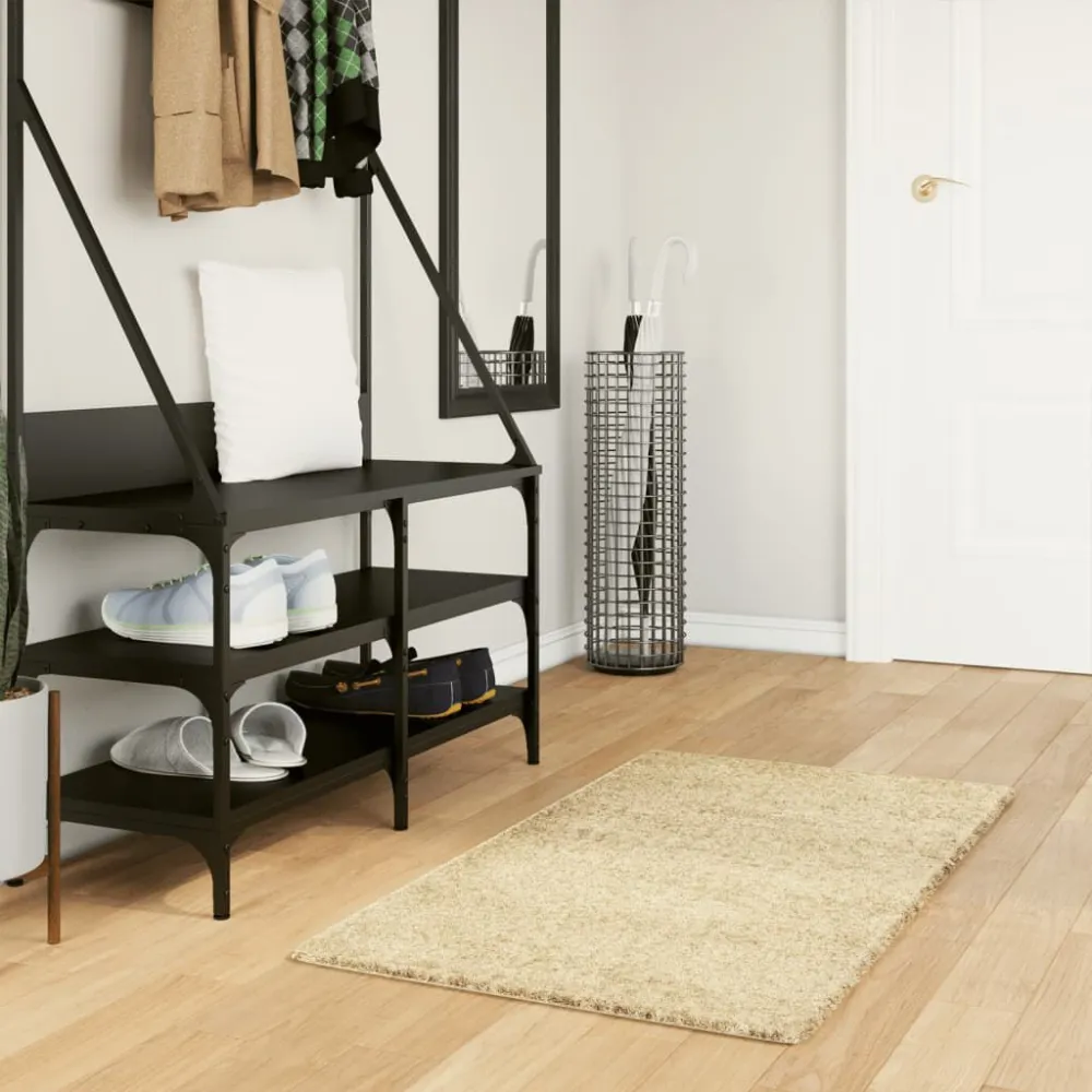 Tappeto Shaggy PAMPLONA Pelo Lungo Recente Oro 60x110 cm