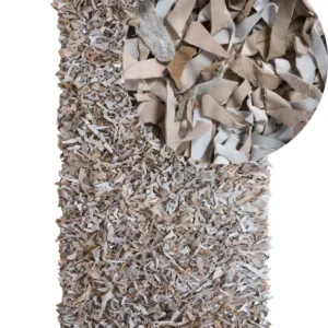 Tappeto shaggy pelle beige evidente 80 x 150 cm MUT