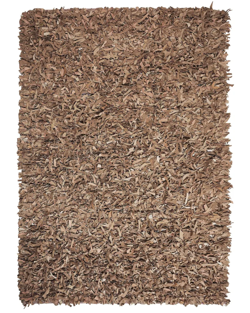 Tappeto shaggy pelle crema 160 x 230 cm MUT