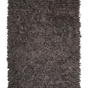 Tappeto shaggy pelle marrone 140x200 cm MUT