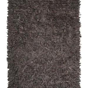 Tappeto shaggy pelle marrone 140x200 cm MUT